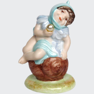 Deštík - porcelánová miniatura šnečího človíčka ze sběratelské kolekce Šnečí lidičky