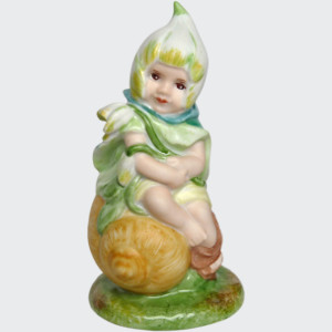 Sněženka - porcelánová miniatura šnečího človíčka ze sběratelské kolekce Šnečí lidičky